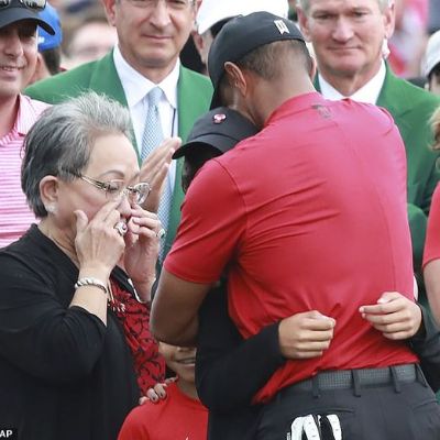 Emotional Kultida Woods admits joy to have Tiger Woods' children see him win a major title.